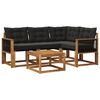 vidaXL Outdoor-Sofagarnitur 5 stk. Natur und Schwarz
