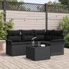vidaXL Gartensofa-set mit Kissen 5 pcs Schwarz Poly-Rattan