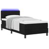 vidaXL Boxspringbett mit Matratze mit LED Schwarz 90 x 200 cm Stoff
