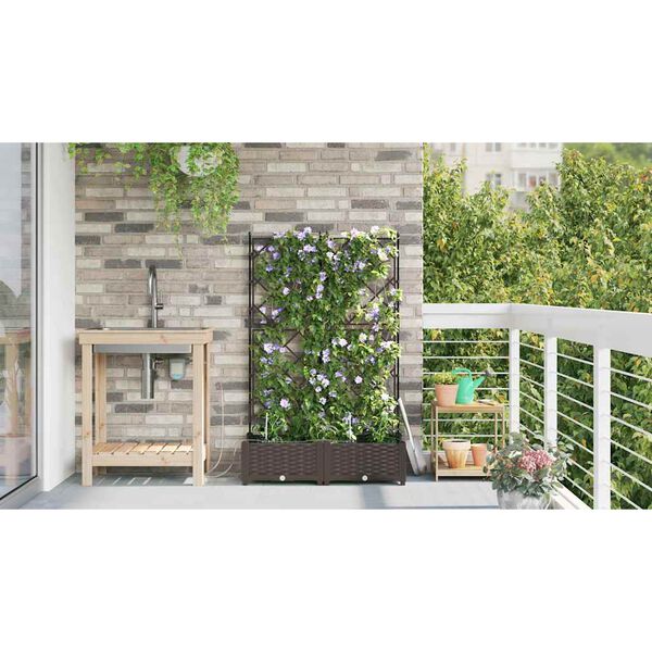 vidaXL Garten-Pflanzgef&auml;&szlig; 2 pcs Braun Stahl