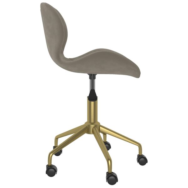 vidaXL B&uuml;rostuhl Drehbar Hellgrau Samt