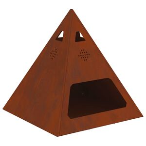 vidaXL Feuerstelle Braun 50 x 50 x 51 cm Wetterfeststahl