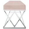 vidaXL Sitzbank Rosa Samt und Edelstahl