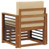 vidaXL Outdoor-Sofagarnitur Massives Akazienholz und Polyester Natur