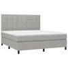 vidaXL Boxspringbett mit Matratze & LED Hellgrau 180x200 cm Stoff