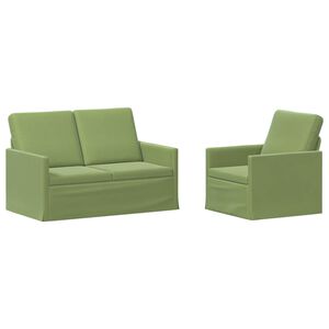 vidaXL Sofa-Set 2 pcs Hellgr&uuml;n Samt (V)
