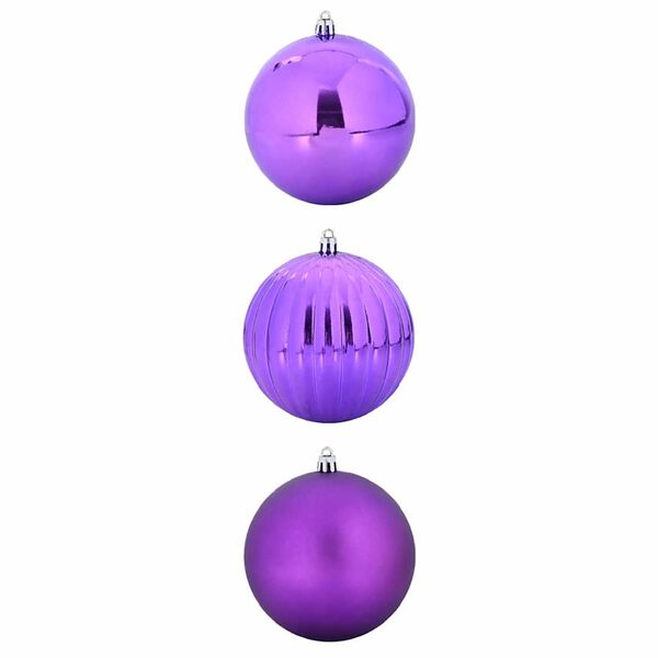 vidaXL Weihnachtskugel-Set 3 pcs Lila Kunststoff