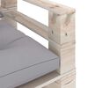 vidaXL Outdoor-Sofa Paletten mit Kissen in Grau Kiefernholz