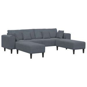 vidaXL Sofa 3 stk. Dunkelgrau Samt