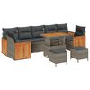 vidaXL Garten-Sofa-Set mit Kissen 10 pcs Grau