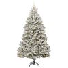 vidaXL K&uuml;nstlicher Weihnachtsbaum Gr&uuml;n und Wei&szlig; 240 cm PVC und Metall