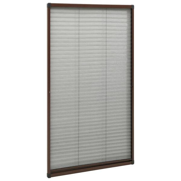 vidaXL Insektenschutz-Plissee f&uuml;r Fenster Aluminium Braun 80x160 cm