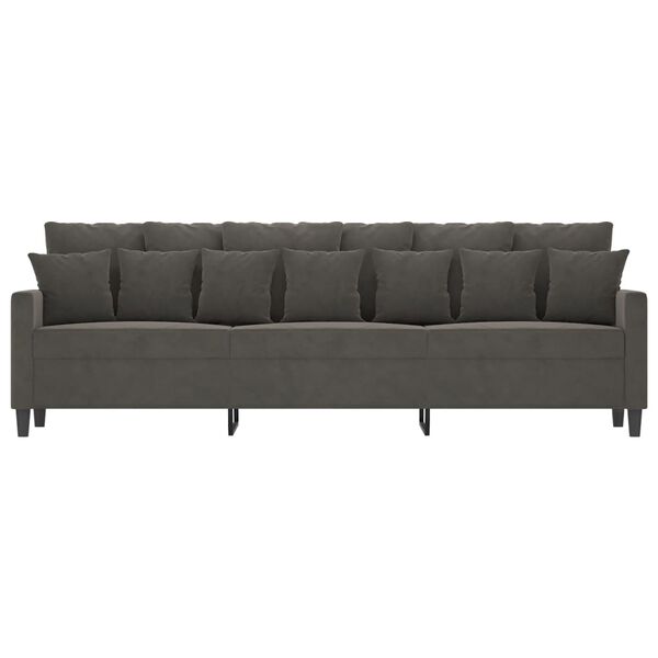 vidaXL 3-Sitzer-Sofa Dunkelgrau 210 cm Samt