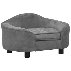 vidaXL Hundesofa Grau 67x47x36 cm Pl&uuml;sch