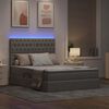 vidaXL Bett mit Stauraum und LED mit LED Taupe 140 x 190 cm Polyester