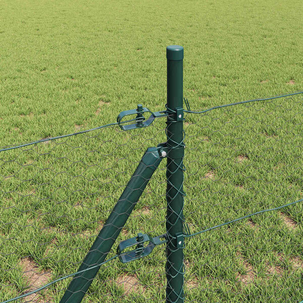 vidaXL Zaunpfosten Grau 100 x 0,4 m (25 mm Netz) Stahl und PVC