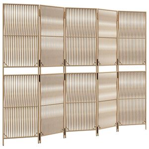 vidaXL Paravent 5-tlg. Beige Poly Rattan