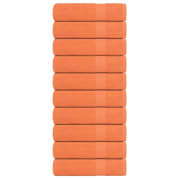 vidaXL Badet&uuml;cher FROGN 10 Stk. Orange 100x150 cm 360 g/m&sup2;
