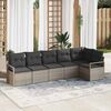 vidaXL Sofa Set mit Kissen 6 pcs Grau Poly Rattan