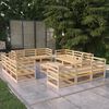 vidaXL 13-tlg. Garten-Lounge-Set Massivholz Kiefer