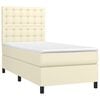 vidaXL Boxspringbett mit Matratze & LED Creme 100x200 cm Kunstleder