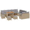 vidaXL Garten-Sofa-Set mit Kissen mit Kissen 14 pcs Beige und Hellgrau