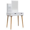 vidaXL Schminktisch-Set FAUSKE 3 pcs Wei&szlig; 76 x 50 x 143 cm