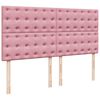 vidaXL Boxspringbett mit Matratze Rosa 180x200 cm Samt