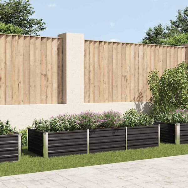 vidaXL Garten-Hochbeet Anthrazit 240 x 80 x 45 cm Verzinkter Stahl