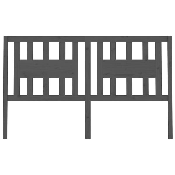 vidaXL Kopfteil Grau 141x4x100 cm Massivholz Kiefer