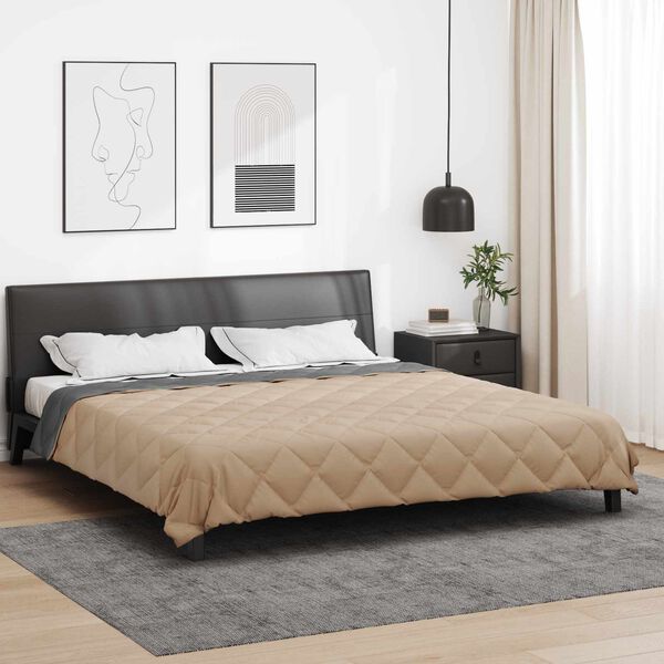 vidaXL Ganzjahresbettdecke Anthrazit und Taupe 200 x 200 cm Mikrofaser
