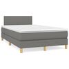 vidaXL Boxspringbett mit Matratze & LED Dunkelgrau 120x190 cm Stoff