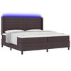 vidaXL LED Boxspringbett mit Matratze Dunkelbraun 200 x 200 cm Stoff