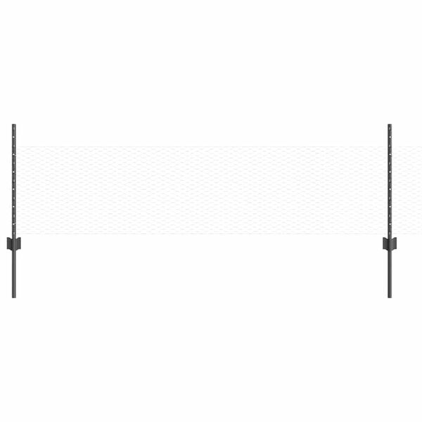 vidaXL Zaun mit Pfosten Grau 0,5 x 10 m Stahl und PVC