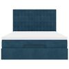 vidaXL Ottoman-Bett mit Matratzen & LEDs Dunkelblau 140x190 cm Samt