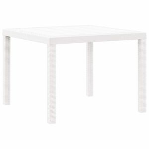 vidaXL Gartentisch Wei&szlig; 100 x 100 x 73 cm Poly-Rattan