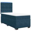 vidaXL Boxspringbett mit Matratze Blau 90x200 cm Samt