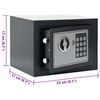 vidaXL Digitaler Safe mit Schloss Dunkelgrau 23 x 17 x 17 cm Stahl