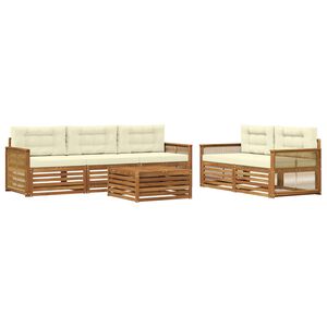 vidaXL Outdoor-Sofagarnitur 6 stk. Natur und Creme