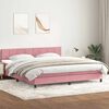 vidaXL Boxspringbett mit Matratze Rosa 200x210 cm Samt