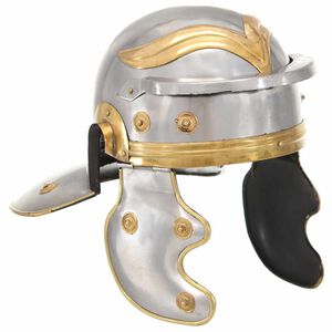 vidaXL R&ouml;mischer Soldaten-Helm Antik Replik f&uuml;r LARP Silbern Stahl