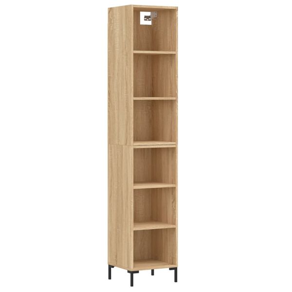 vidaXL Highboard Sonoma-Eiche 34,5x32,5x180 cm Holzwerkstoff