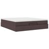 vidaXL Ottoman-Bett mit Matratzen Dunkelbraun 200x200 cm Stoff