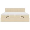 vidaXL Ottoman-Bett mit Matratzen & LEDs Creme 200x200 cm Stoff