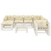 vidaXL 9-tlg. Garten-Lounge-Set Paletten mit Kissen in Creme Holz