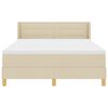 vidaXL Boxspringbett mit Matratze Creme 140 x 190 cm Stoff