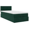 vidaXL Ottoman-Bett mit Matratze & LEDs Dunkelgr&uuml;n 90x190 cm Samt