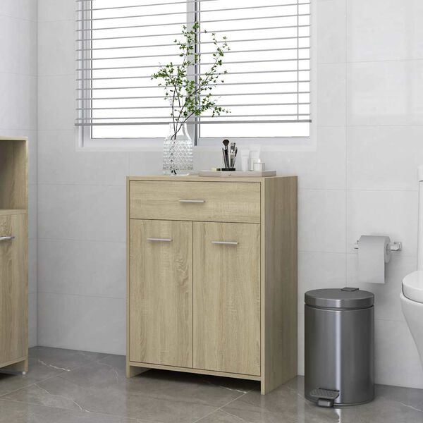 vidaXL Badezimmerschrank Sonoma-Eiche 60x33x80 cm Holzwerkstoff