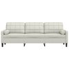 vidaXL Sofa 3-Sitzer mit Zierkissen Creme 210 cm Samt