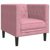 vidaXL 3-tlg. Chesterfield-Sofa-Set mit Nackenrollen Rosa Samt